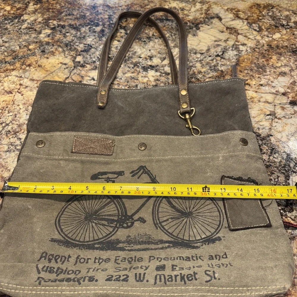 Myra‎ Bags Womens Vtg Look Bicycle Upcycled Materials Tote Bag Purse